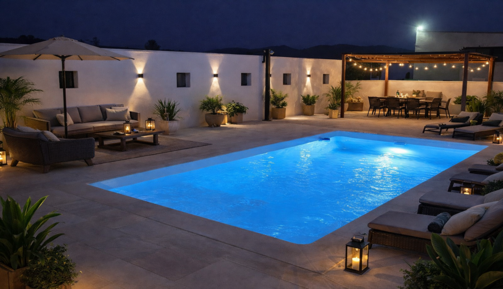 Piscina de obra elegante