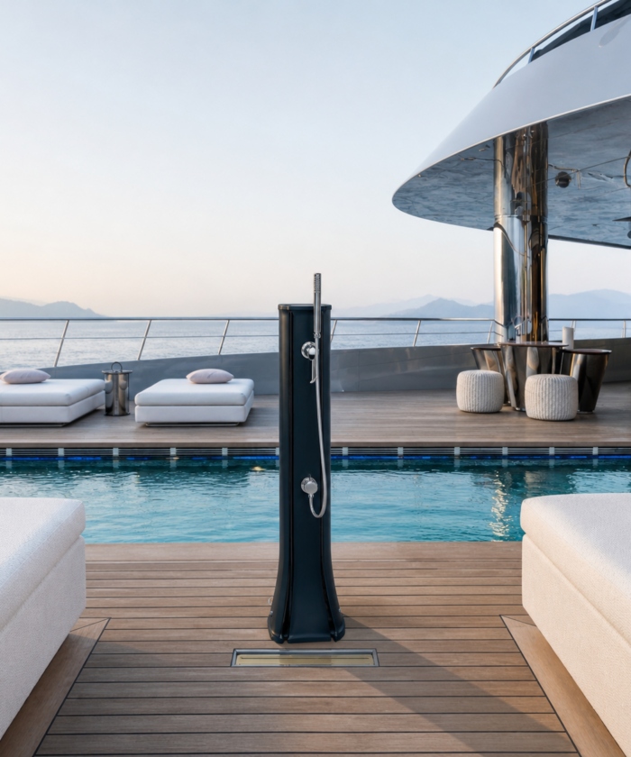Ducha solar Nova 23L para jardín y piscina – agua caliente sin electricidad y fácil instalación