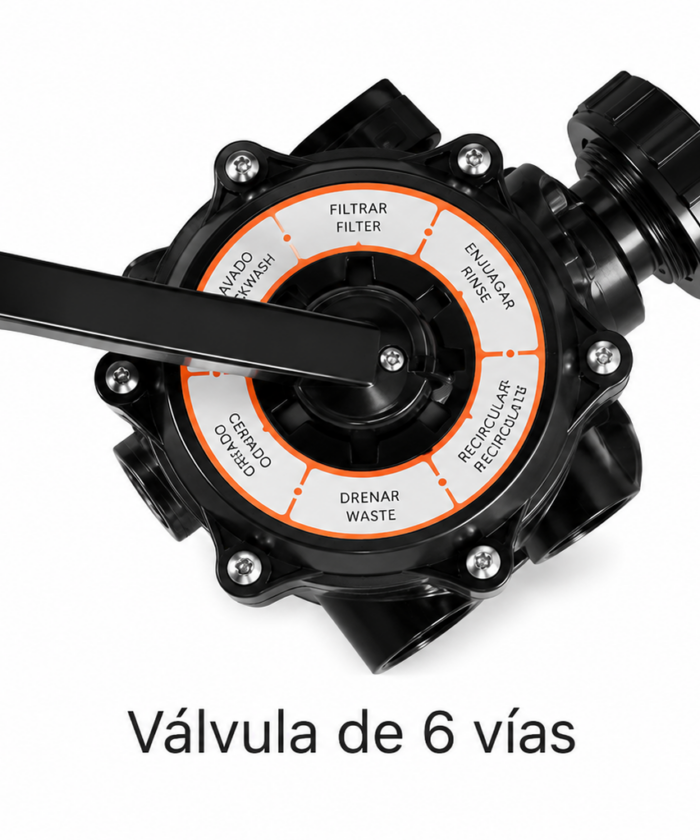 Alternative view of Filtro laminado VOLCÁN Ø500 para piscina | Válvula lateral incluida