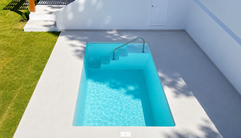 Piscina enterrada Clara, una solución práctica para jardines contemporáneos