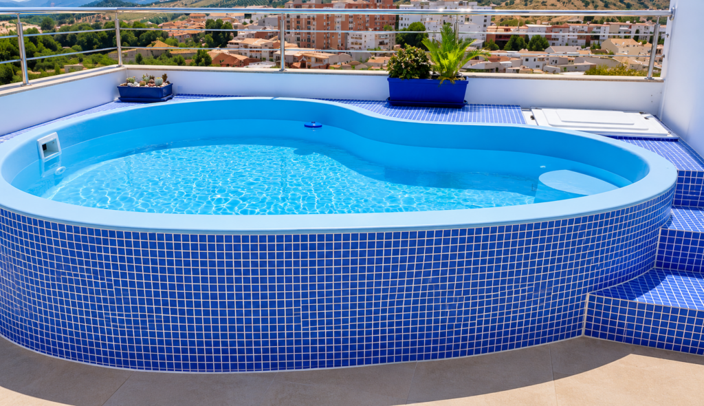 Piscina enterrada Amelia que combina confort y aprovechamiento del espacio