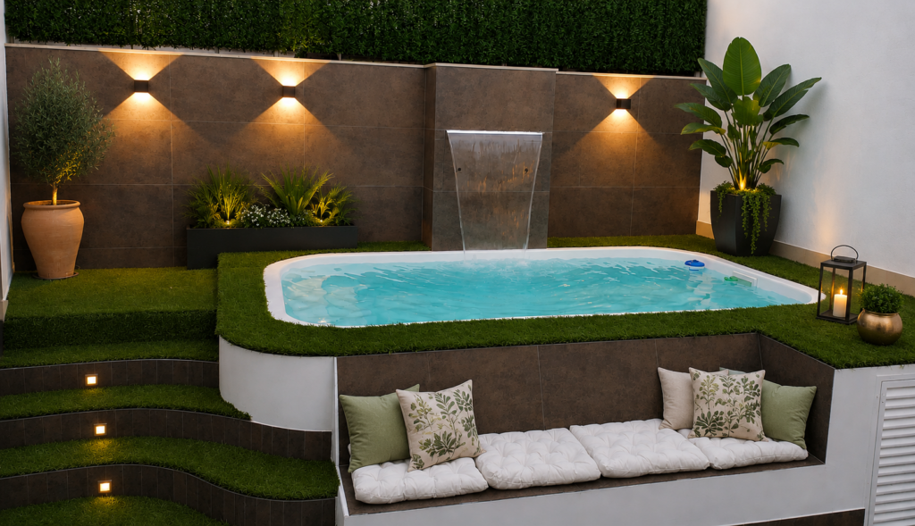 Piscina pequeña Cora, ideal para patios y jardines de tamaño reducido